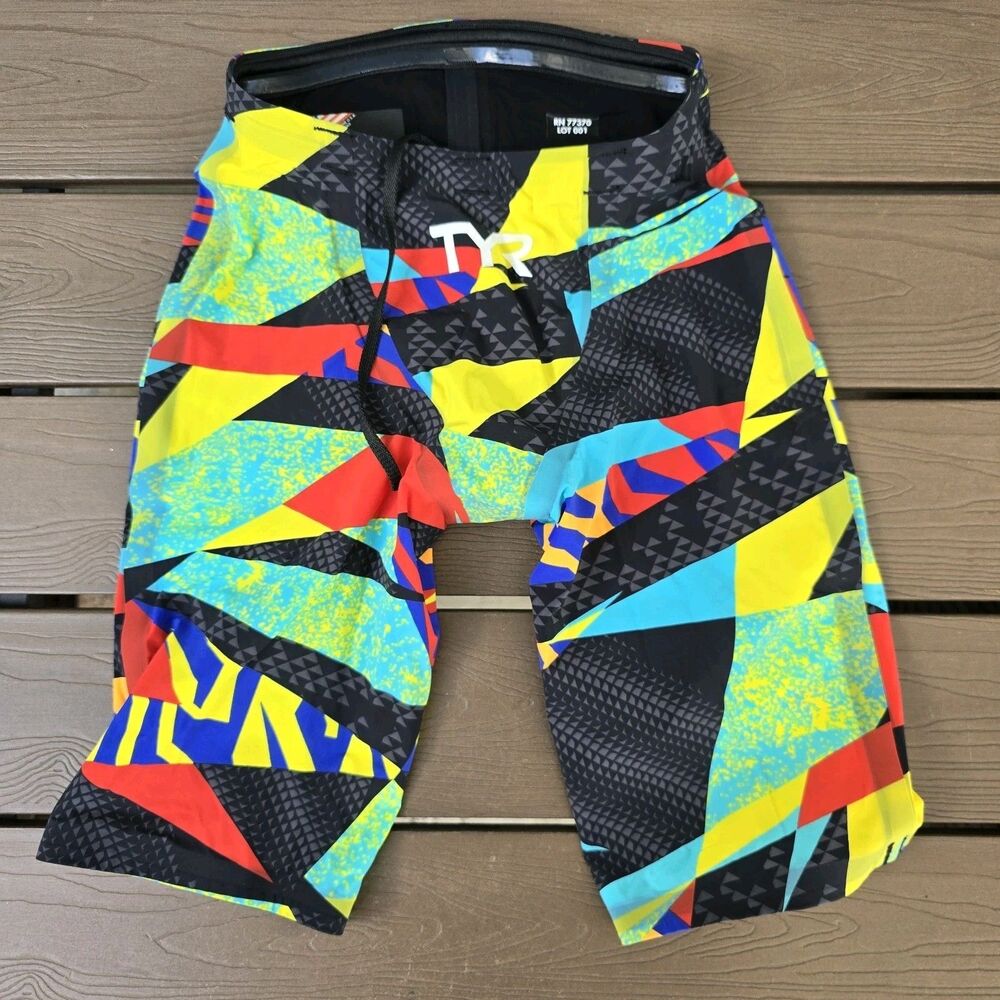TYR Men's Avictor Prelude Geometric Tech Technical Swim Size 25 New No Tags